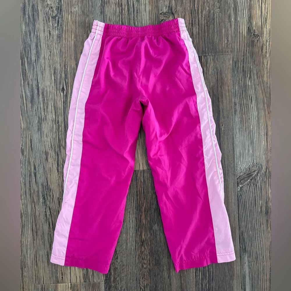 Y2K 2009 Nike Track Pants Girls 6 Pink Side Stripe Windbreaker Embroidered Logo - Picture 2 of 15